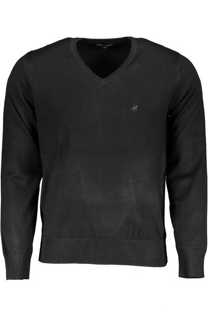 U.S. GRAND POLO Strickpullover Schwarzes Herrenhemd in Übergröße mit V-Auss günstig online kaufen
