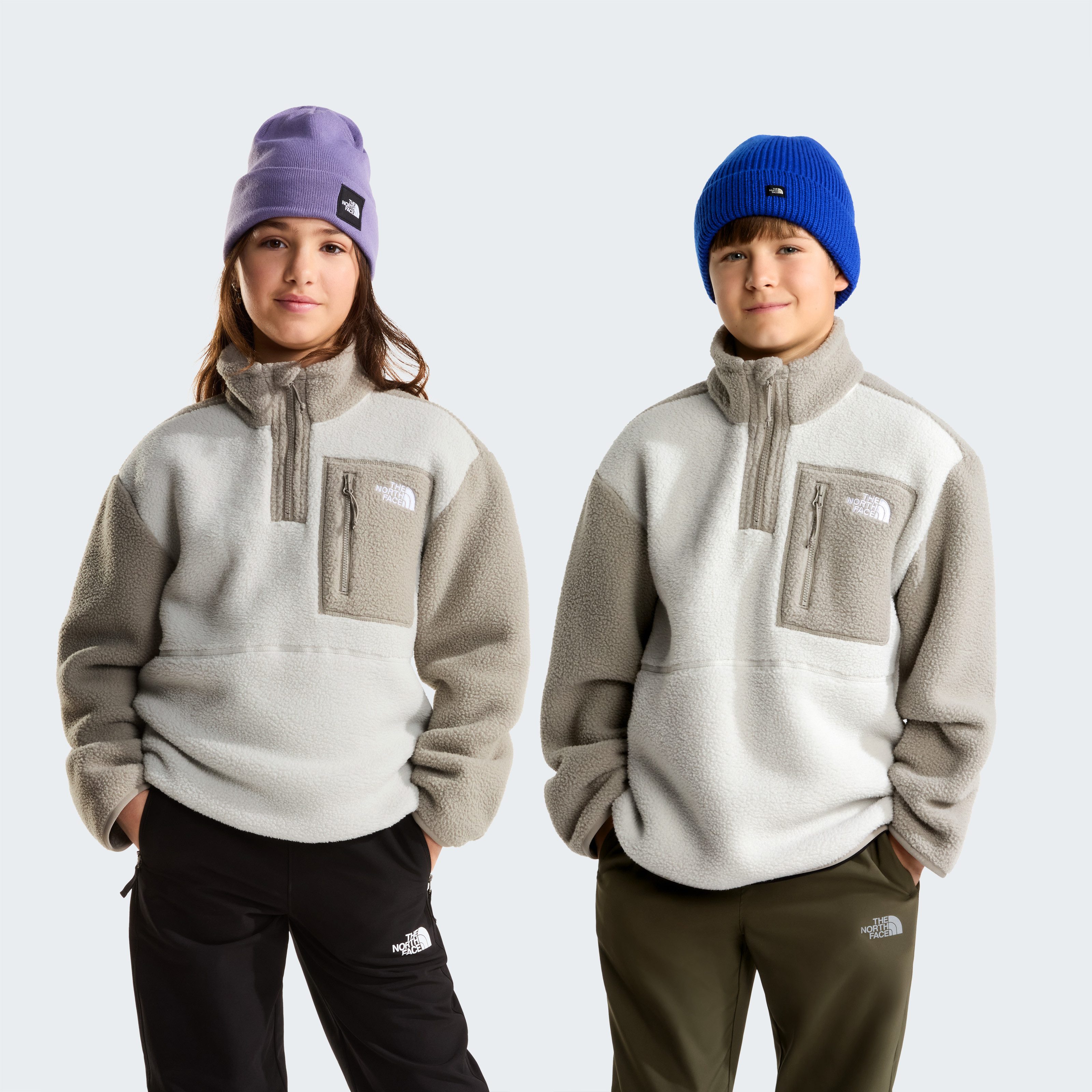 The North Face Strickfleece-Pullover TEEN YUMIORI 1/4 ZIP JACKET mit 1/4-Zip, atmungsaktives Material, wasserabweisende Oberfläche