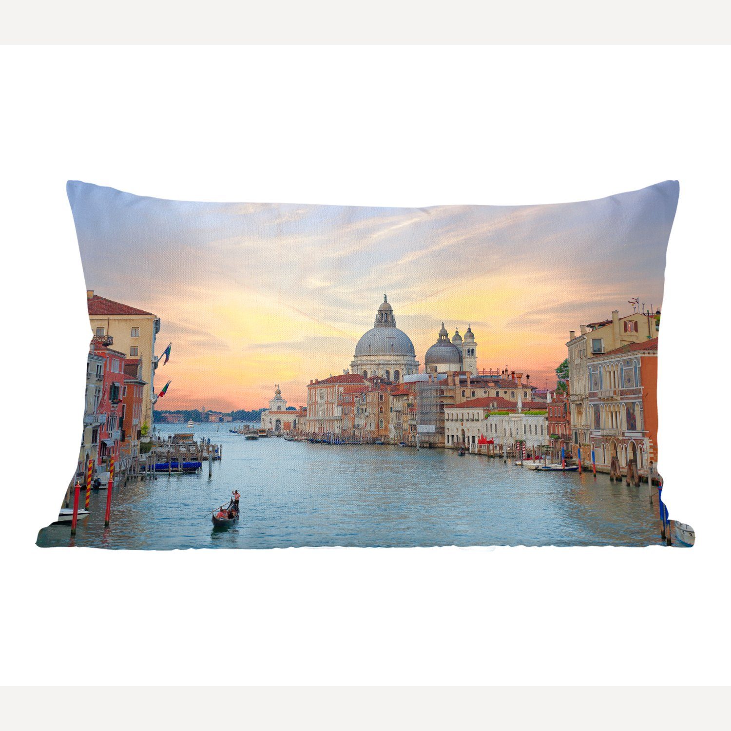 MuchoWow Dekokissen Italien - Sonnenuntergang - Venedig, Wohzimmer Dekoration, Zierkissen, Dekokissen mit Füllung, Schlafzimmer