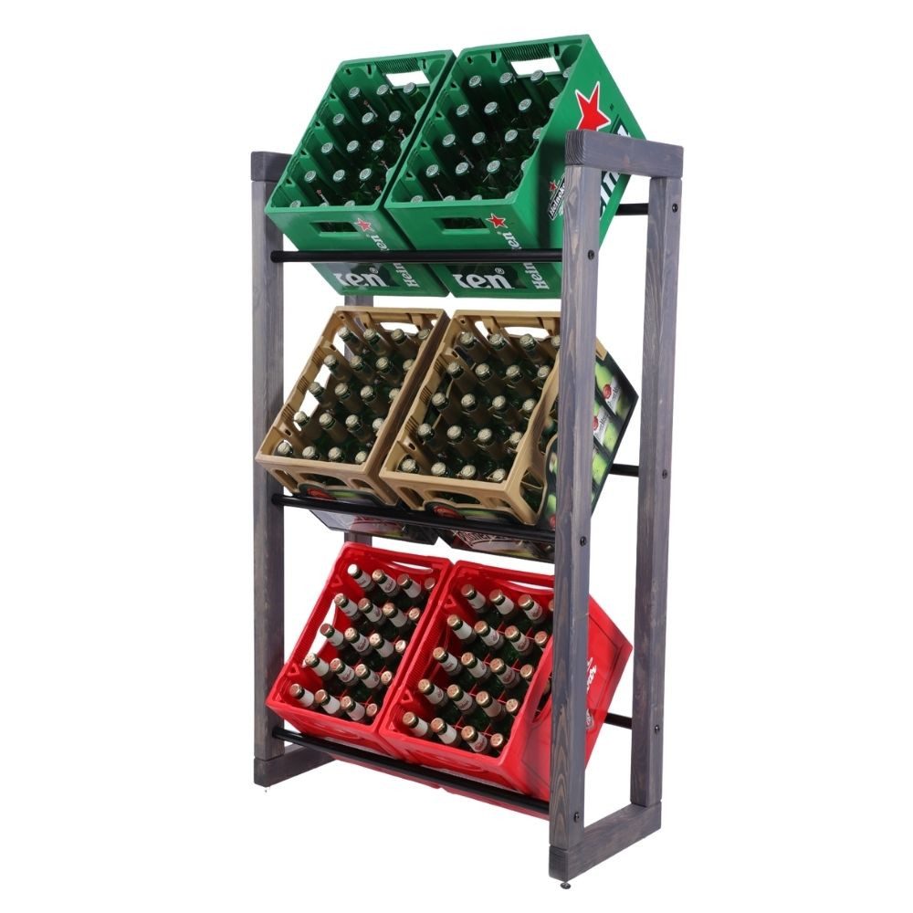 PROREGAL® Küchenregal Getränkekistenregal HARZ 137x82x35cm 9 günstig online kaufen