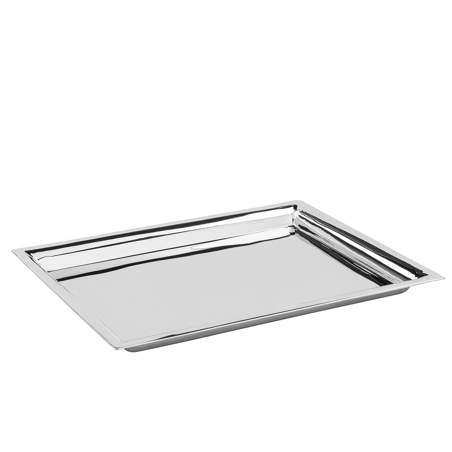 Fink Dekotablett NAGANO Tablett - silberfarben - Edelstahl - H. 2cm x B. 34cm (1xTablett, 1 St., Serviertablett - Tableau), Multifunktionales Servierbrett: Servier-, Trageplatte & Abstellbrett