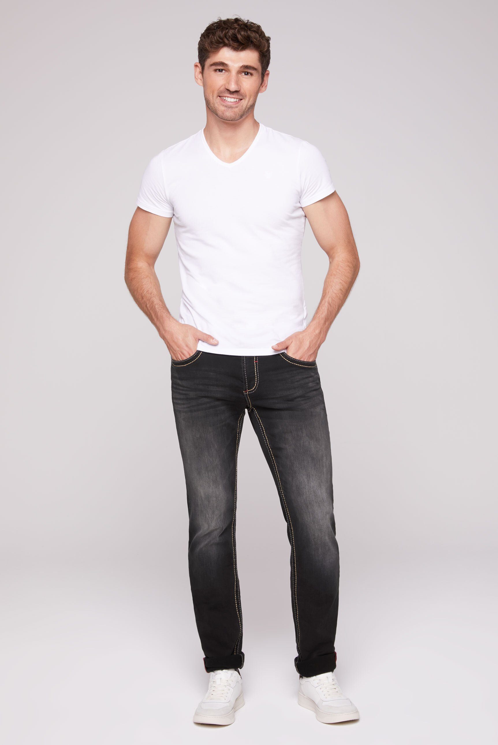 CAMP DAVID Regular-fit-Jeans mit Bleaching-Effekten