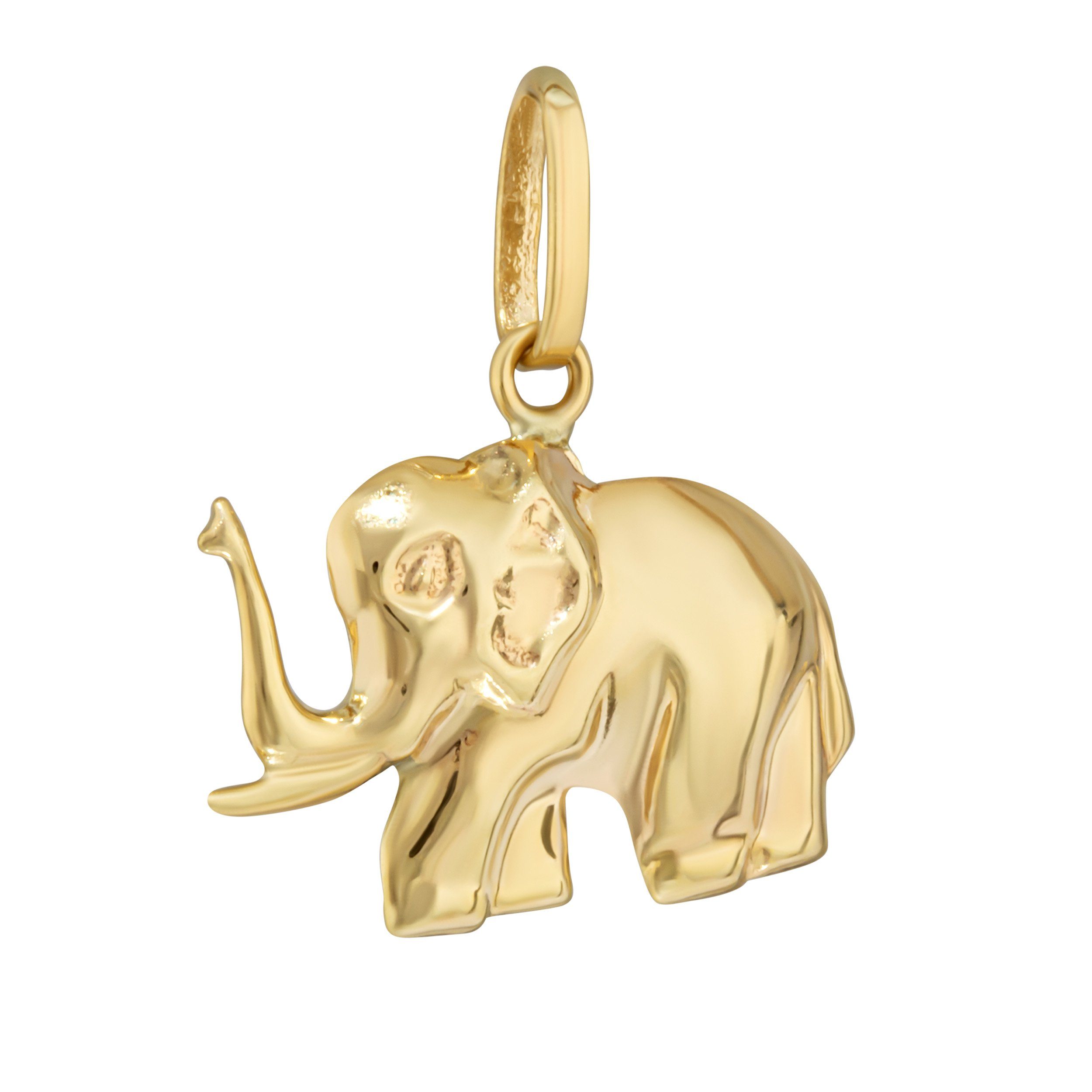 NKlaus Kettenanhänger Kettenanhänger Elefant 333 Gelb gold 8 Karat 16x12mm Talisman Amulett