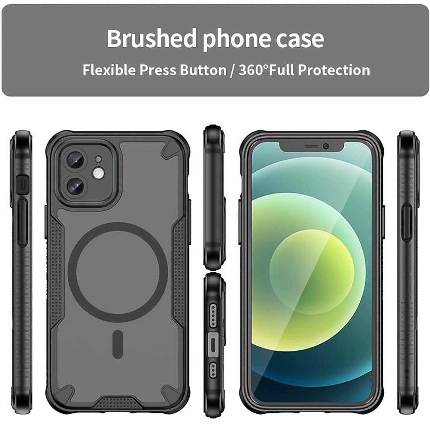 CoolGadget Handyhülle Defender Series Handy Hülle für Apple iPhone 12 6,1 Zoll, Magsafe TPU Schlicht Robust Schutzhülle für iPhone 12 Hülle