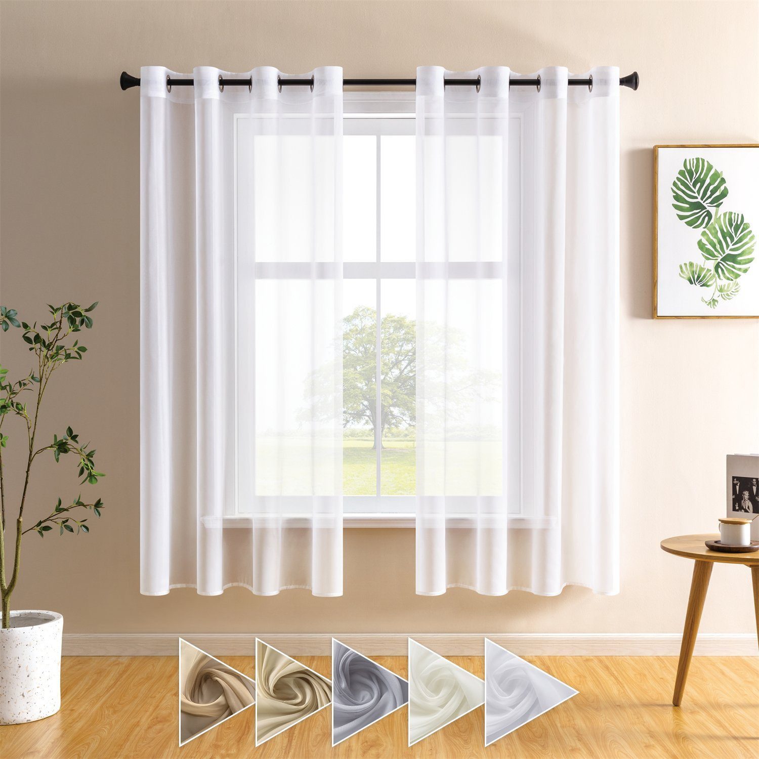 BYSURE Gardine (2 St), Ösen, transparent, Sheer Voile Vorhang günstig online kaufen