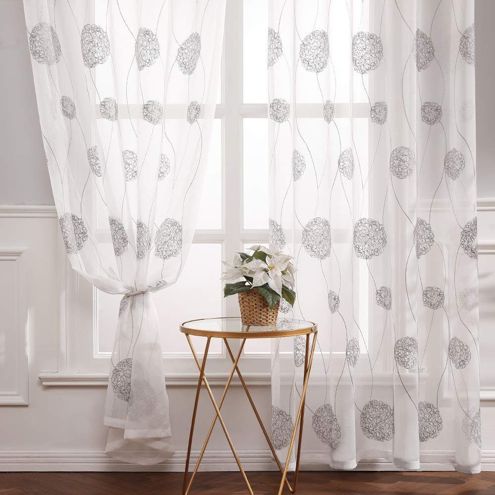 BYSURE Vorhang Gardinen mit Florales Stickerei, günstig online kaufen