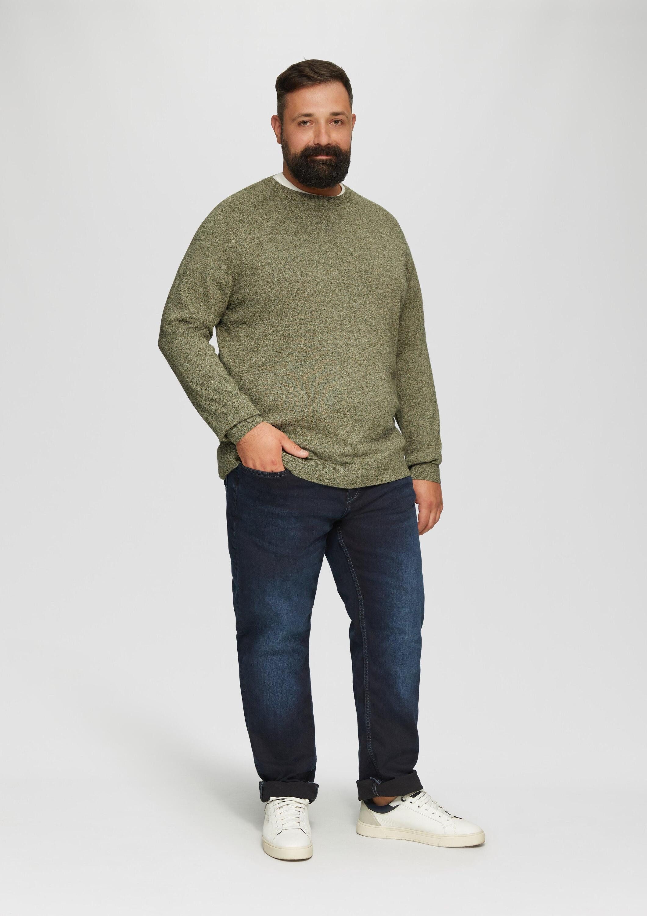 s.Oliver Longpullover Strickpullover Strickpullover mit Rippbündchen