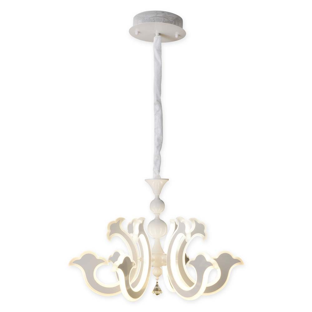 näve Kronleuchter, LED-Leuchtmittel fest verbaut, Warmweiß, Kronleuchter Hängelampe Esstischleuchte weiß LED Wohnzimmerlampe H 120