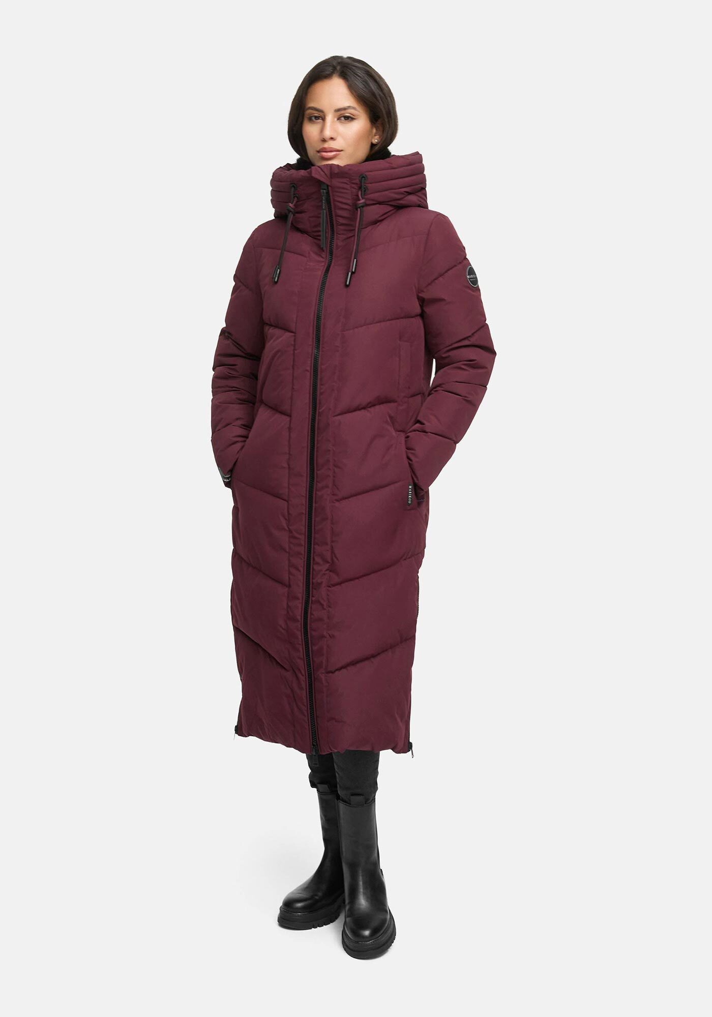 Marikoo Winterjacke Nadaree XVI Stepp Mantel mit großer Kapuze
