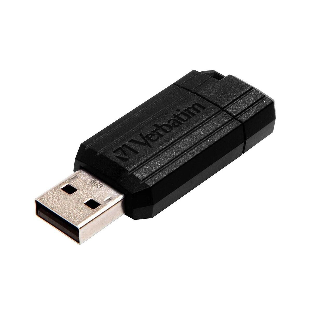 Verbatim Pin Stripe USB-Stick (Lesegeschwindigkeit 20 MB/s, mit einziehbarem USB-Anschluss)