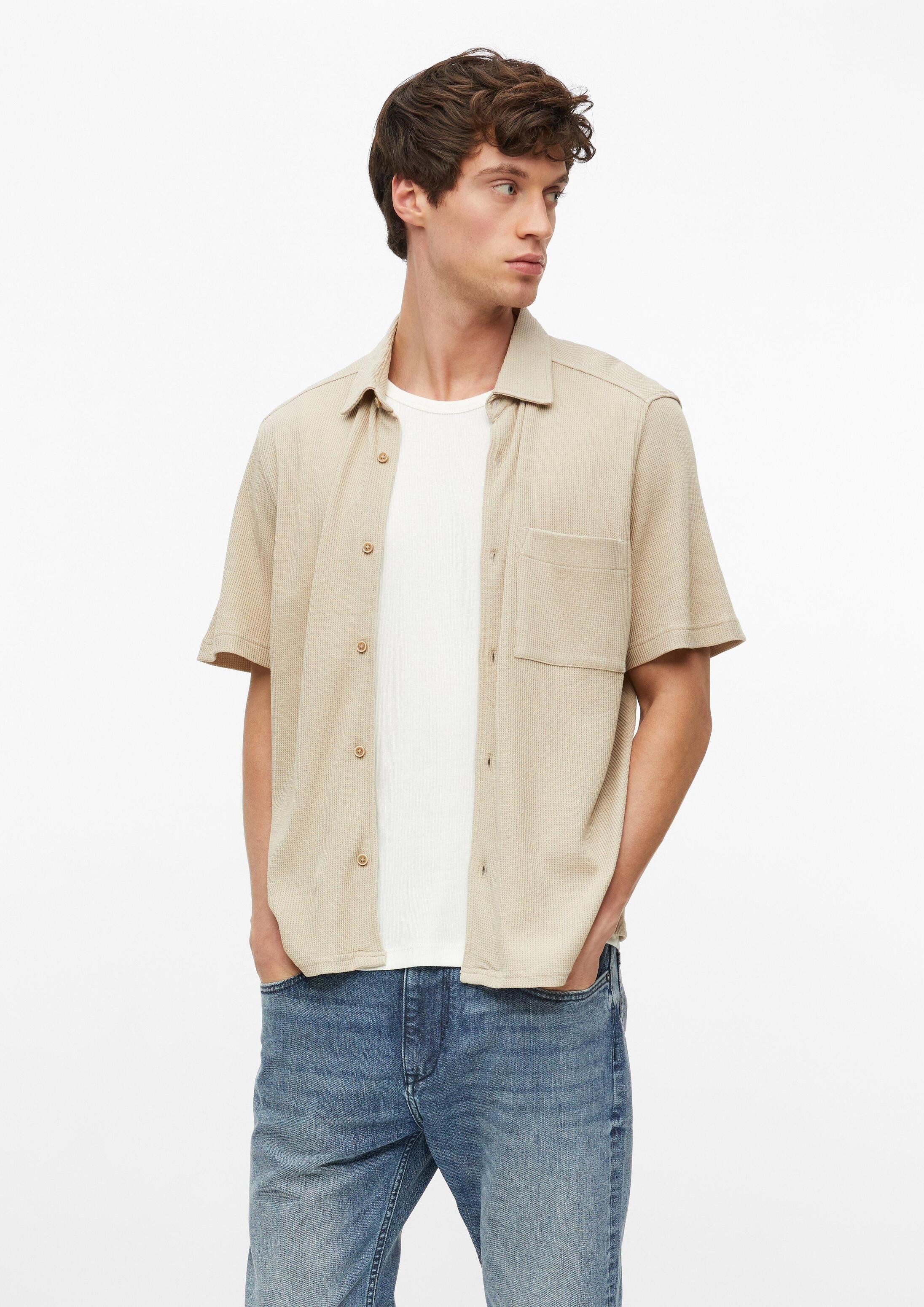 s.Oliver Kurzarmhemd Hemd Relaxed Fit: Kurzarmhemd aus Waffelpiqué