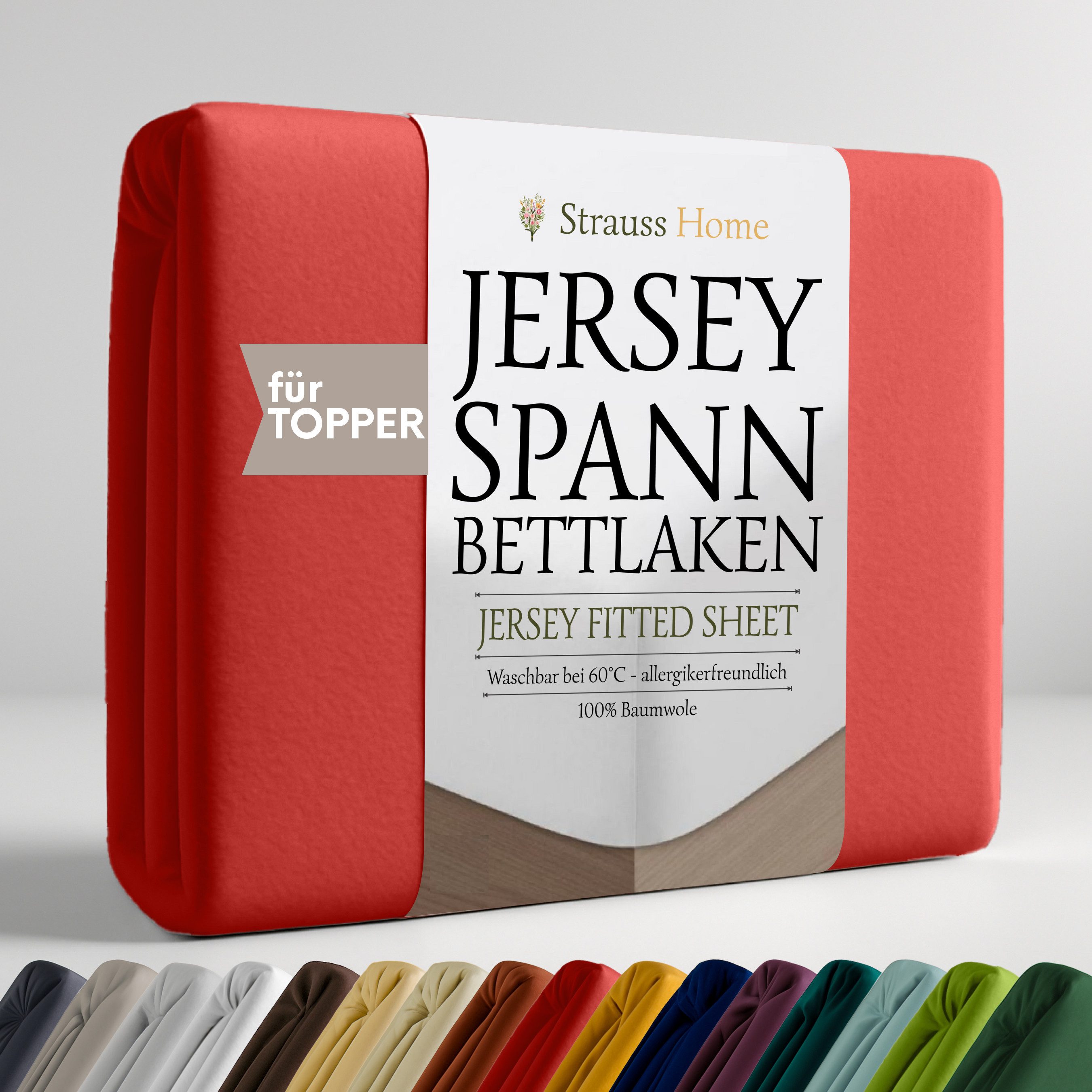 Strauss Home Spannbettlaken Premium Topper Spannbettlaken 150GSM für Matrat günstig online kaufen