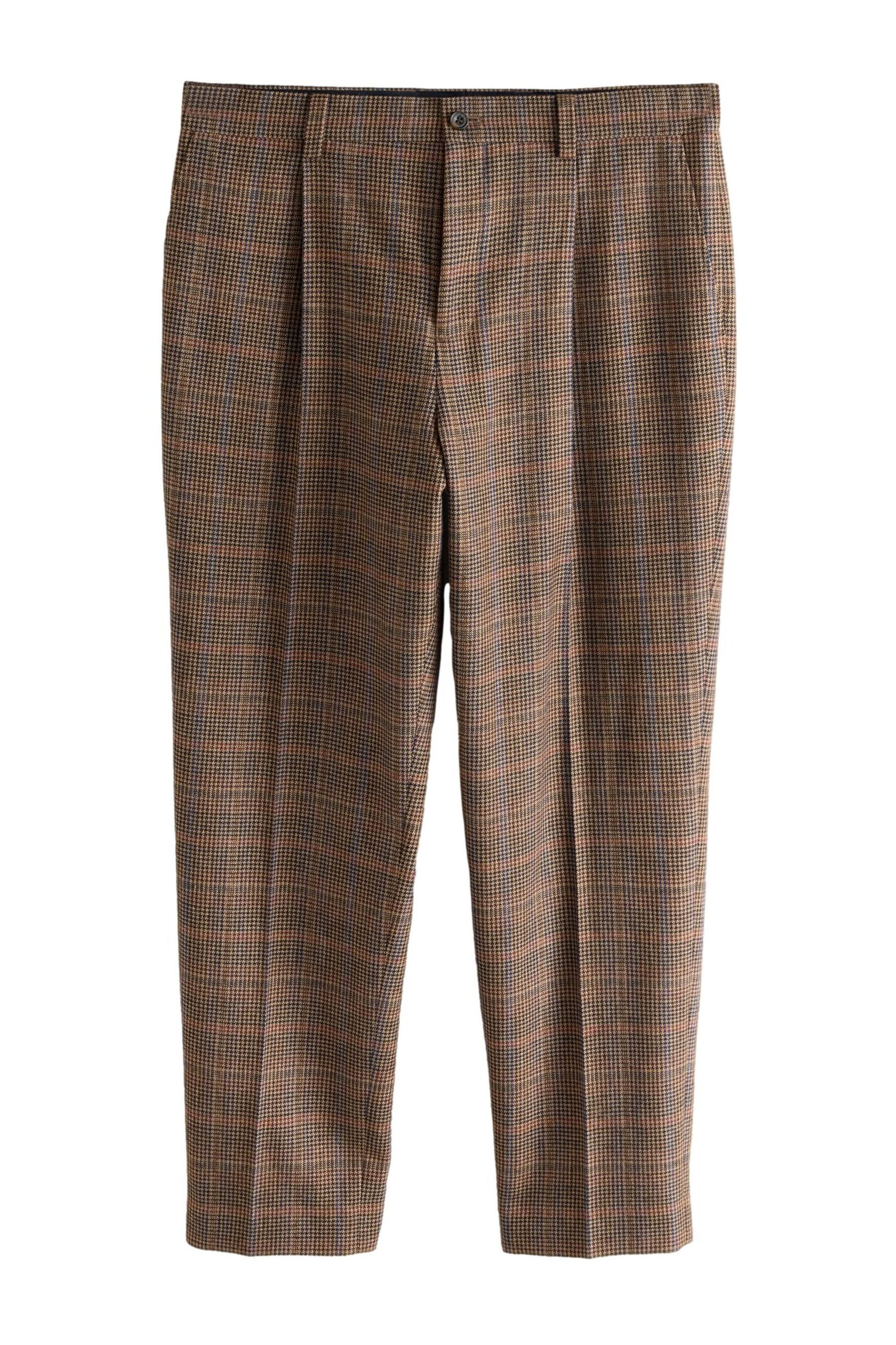 Anzughose Slim Fit Anzughose mit Karomuster aus Wollgemisch