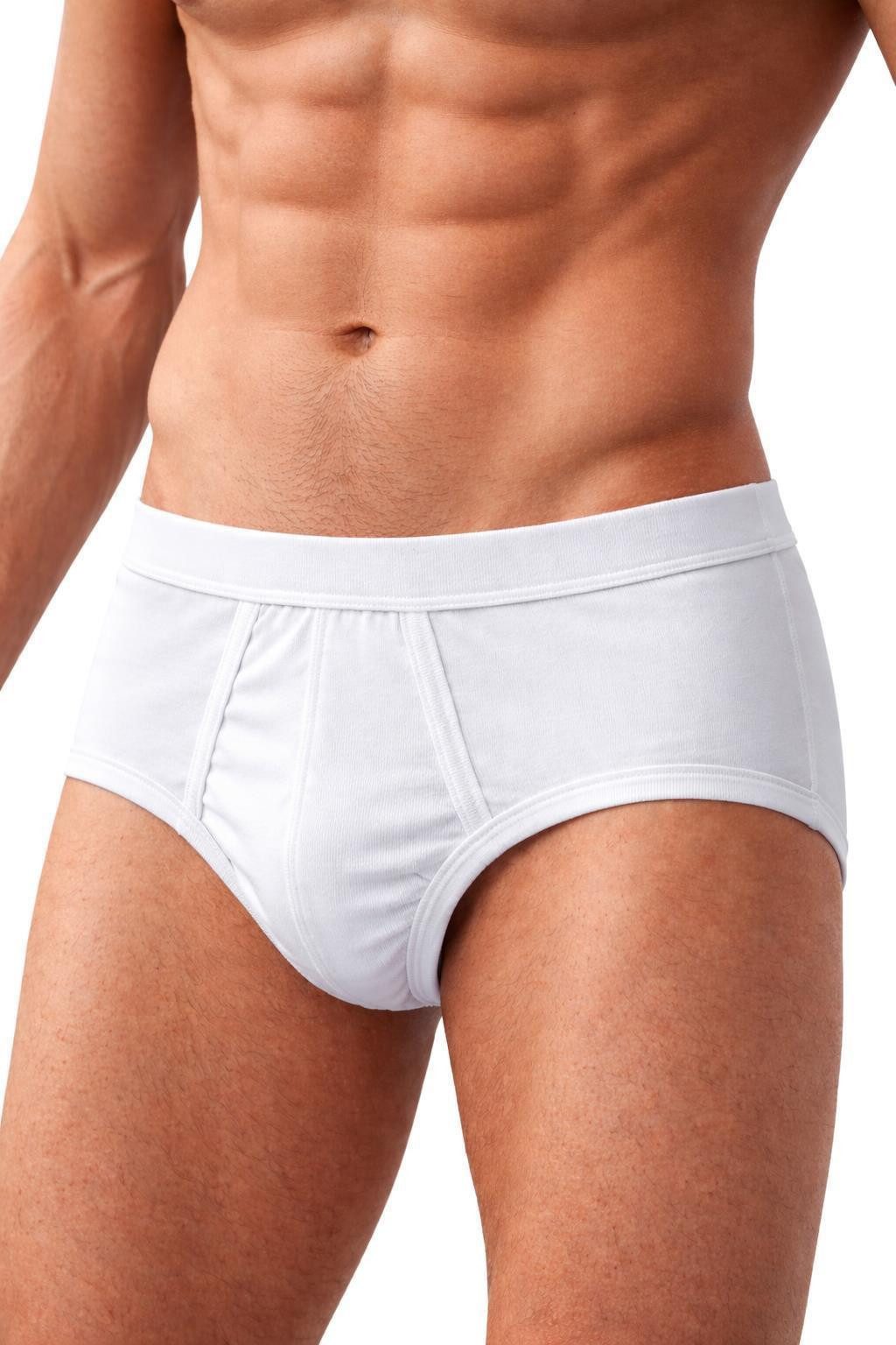 EloModa Slip Herren Slip Unterhose 4er Pack aus 100 % Baumwolle mit Eingriff – (4-St) mit Eingriff – Bequeme Herrenunterwäsche – Bild 3 von 3