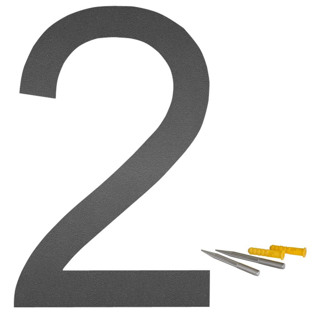 V2Aox Hausnummer Edelstahl Hausnummer Nummer "2" Hausnummernschild Anthrazi günstig online kaufen