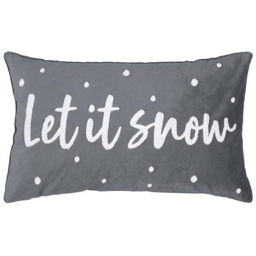 PAD Kissenhülle Kissenhülle Let it Snow Grau (30x50cm) günstig online kaufen