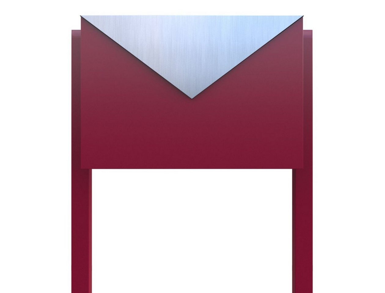 Thumbnail - Bravios Briefkasten Standbriefkasten Letter Rot mit Edelstahlklappe