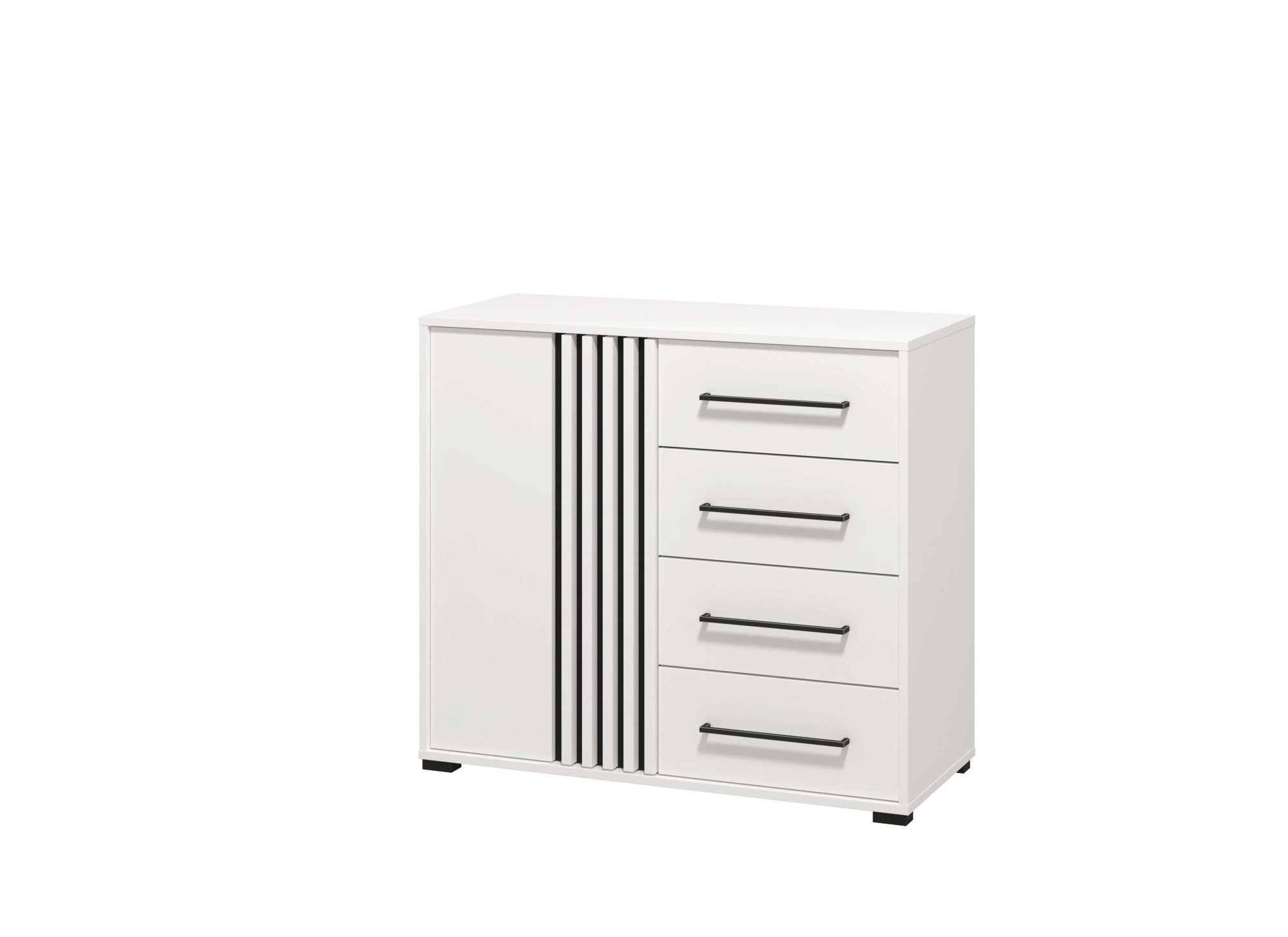 INOSIGN Kommode Ascalon Sideboard, Breite 138 oder 93 cm, mit ABS Schutzkanten, 3D Optik durch Lamellen-Paneel, FSC®-zertifizierter Holzwerkstoff