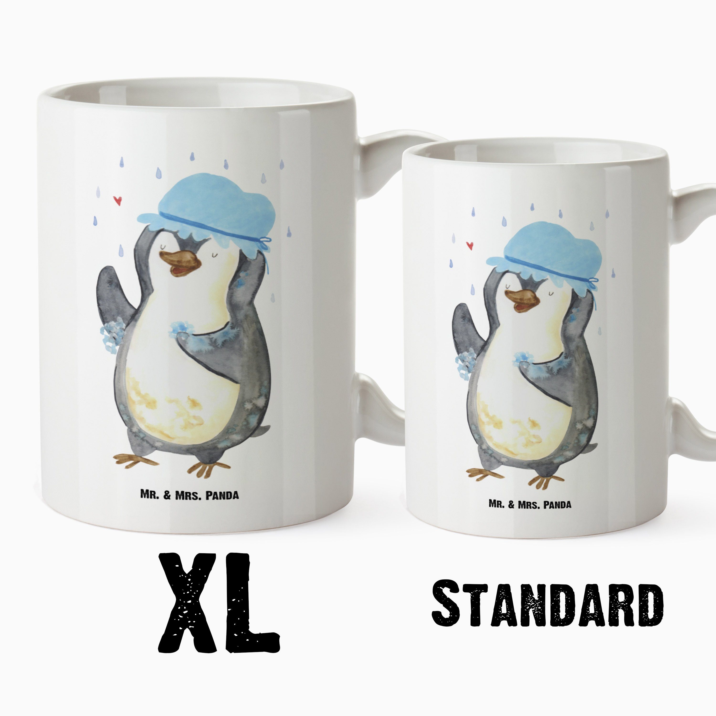 - Geschenk, Tasse XL XL - Keramik Grosse Panda Groß, Tasse Kaffeetasse, Mr. & Mrs. duscht Pinguin Becher, Weiß