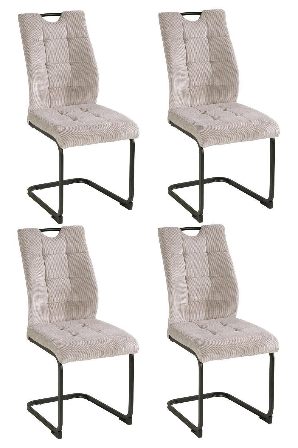 Home4You Консоль, Beige, Schwarz, Mikrofaser, Webstoff, Metall, (Set, 4 St), B 44 x H 96 x T 59 cm