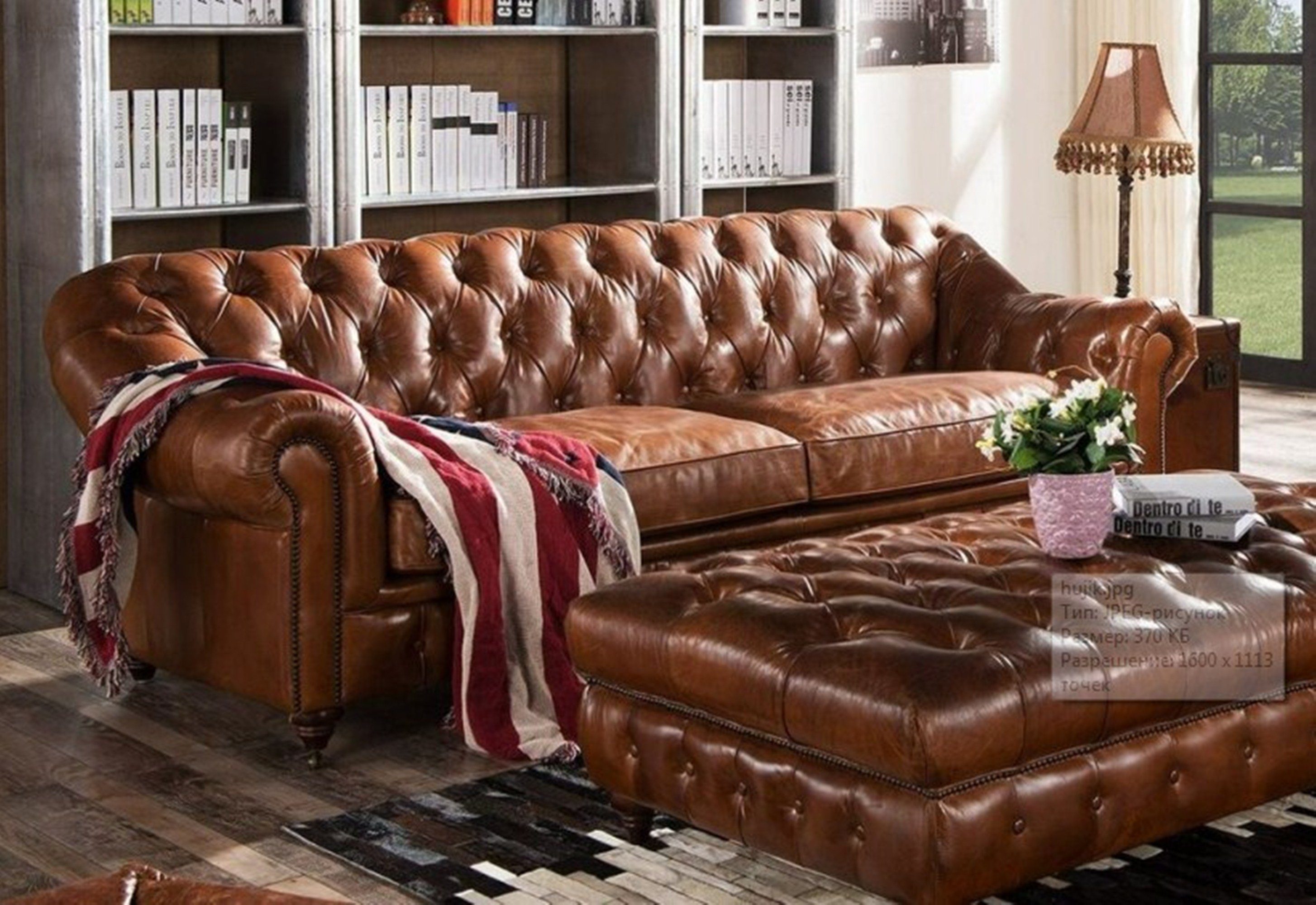 JVmoebel Sofa, Design Chesterfield Dreisitzer 3 Sitzer Leder Couch Polster Sofas