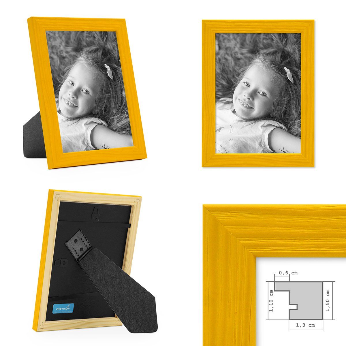 PHOTOLINI Bilderrahmen 3er Set Massivholz-Rahmen - günstig online kaufen