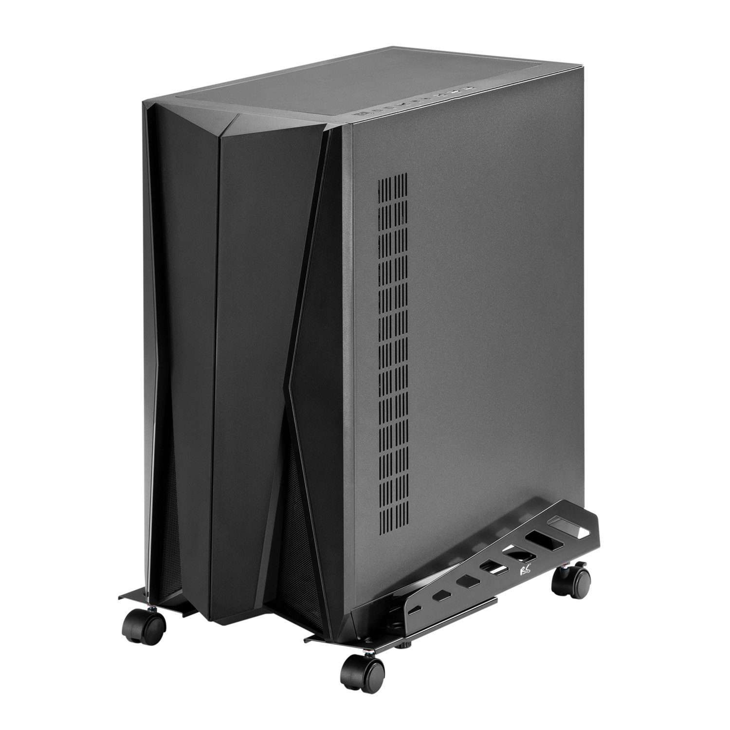 NanoRS Bürowagen RS480 mobiler CPU-Ständer mit 4 Rollen bis 25 kg, mit Feststellbremsen, Stahlkonstruktion für Büro & Gaming PC, Rollwagen 160–300 mm – Bild 5 von 5