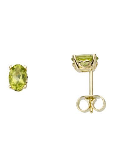 Firetti Paar Ohrstecker Schmuck Geschenk Gold 333 Ohrschmuck Farbstein Edelstein Peridot, mit Peridot