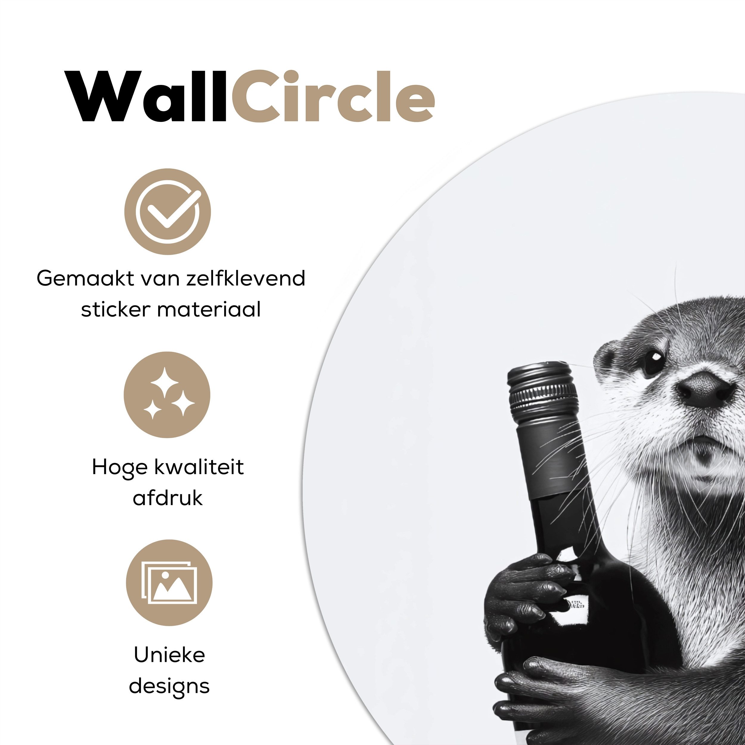 MuchoWow Wandsticker Weinflasche - Otter - günstig online kaufen