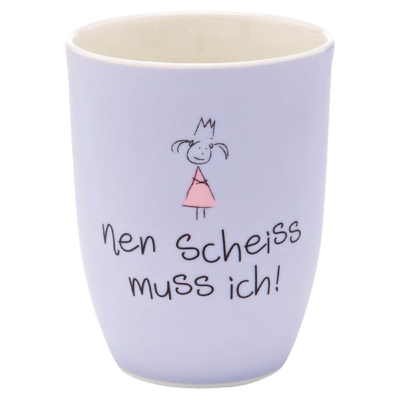 Henkelbecher Tasse Spruch LIVING ml MEA MUSS Kaffee Tasse ICH MEA 500 Becher LIVING NEN SCHEISS