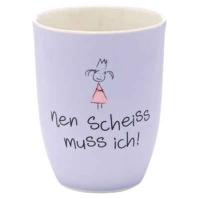 MEA LIVING Tasse Henkelbecher 500 ml mit Spruch NEN SCHEISS MUSS ICH aus Porzellan