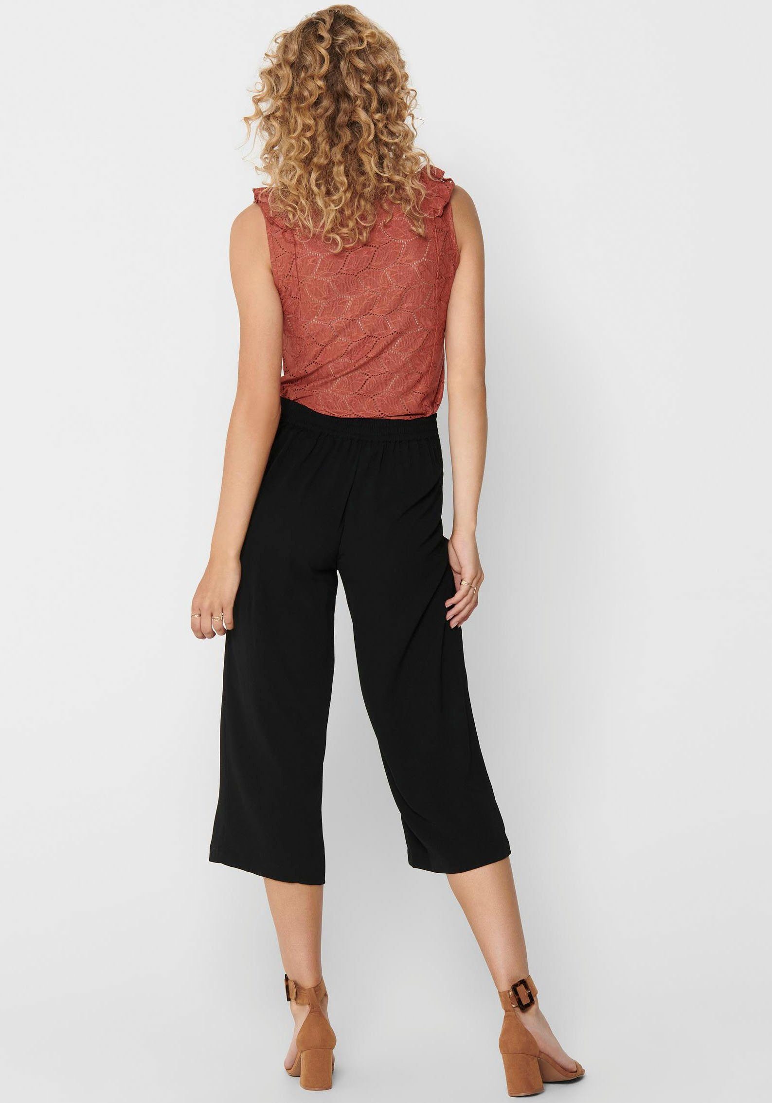 ONLY Palazzohose ONLWINNER PALAZZO CULOTTE in gestreiftem NOOS Design uni PTM PANT oder Black