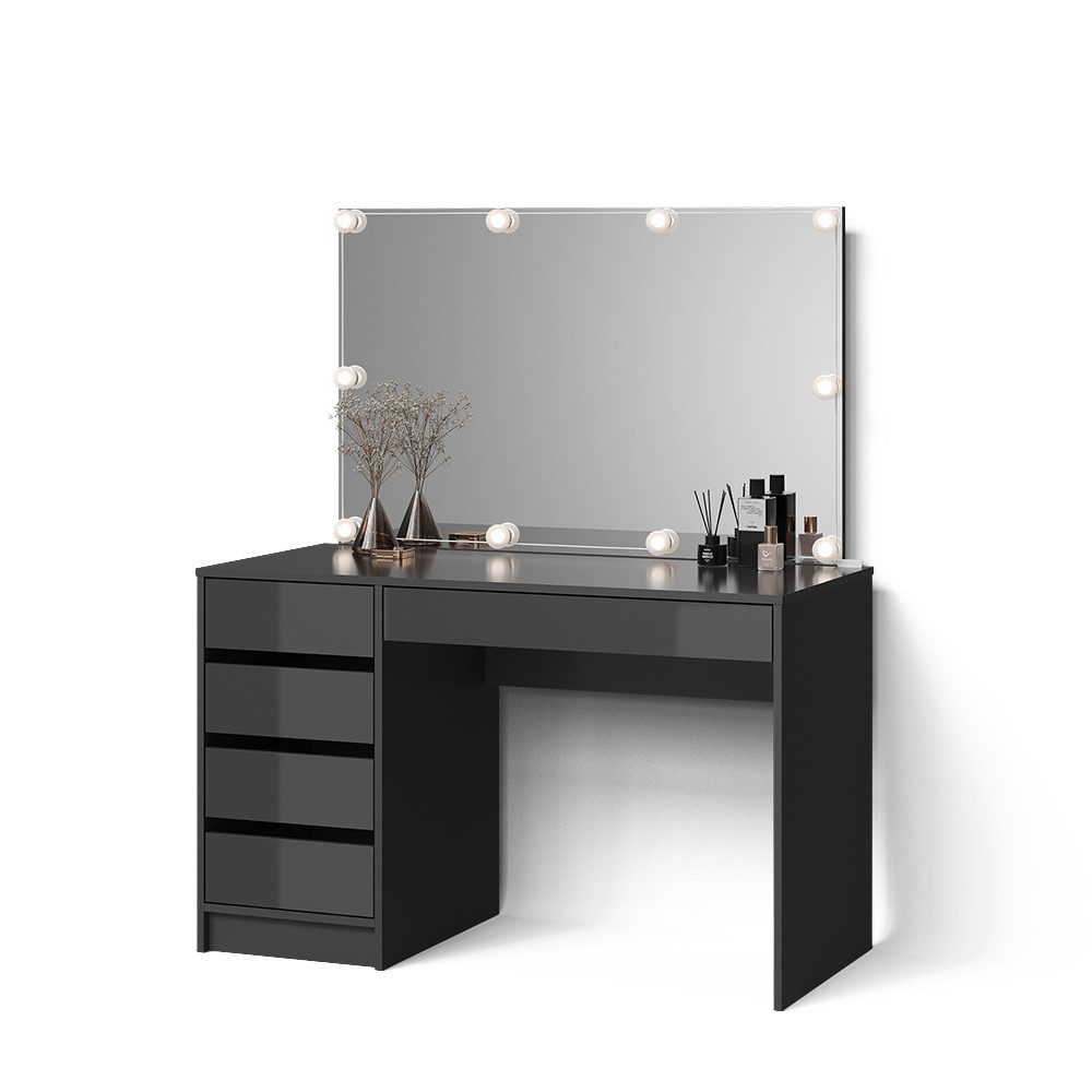 Livinity® Schminktisch Imola, Anthrazit, 120 cm mit LED Beleuchtung günstig online kaufen