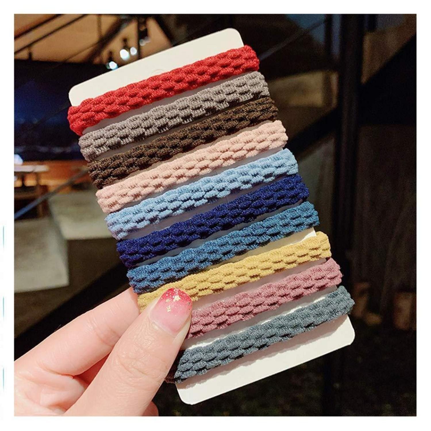 LuxusKollektion Haargummi 100stk Elastische Haargummis Zopfgummis in 10 Farben