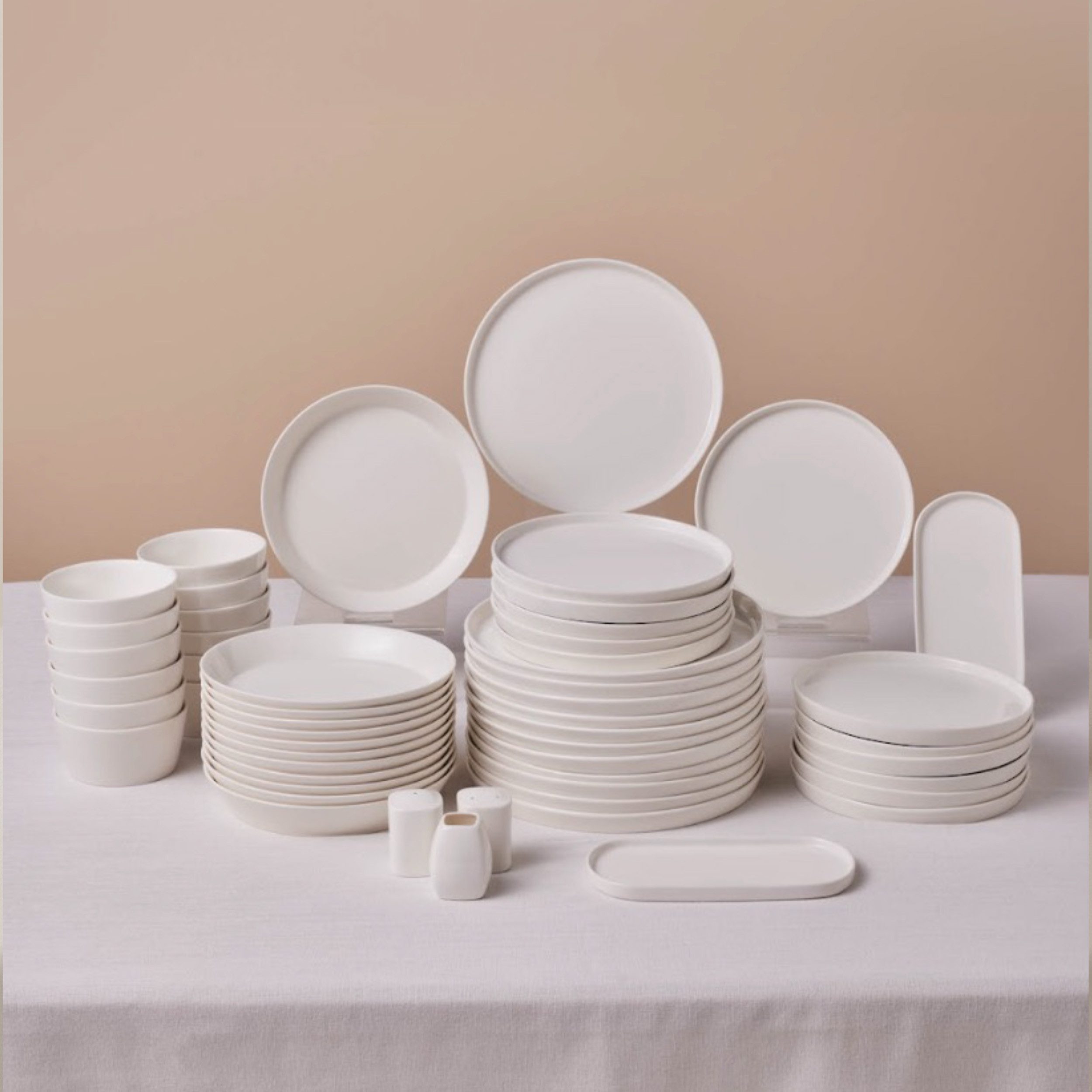 Karaca Geschirr-Set Stream Bone Bomo 53-teiliges Geschirrset für 12 Personen