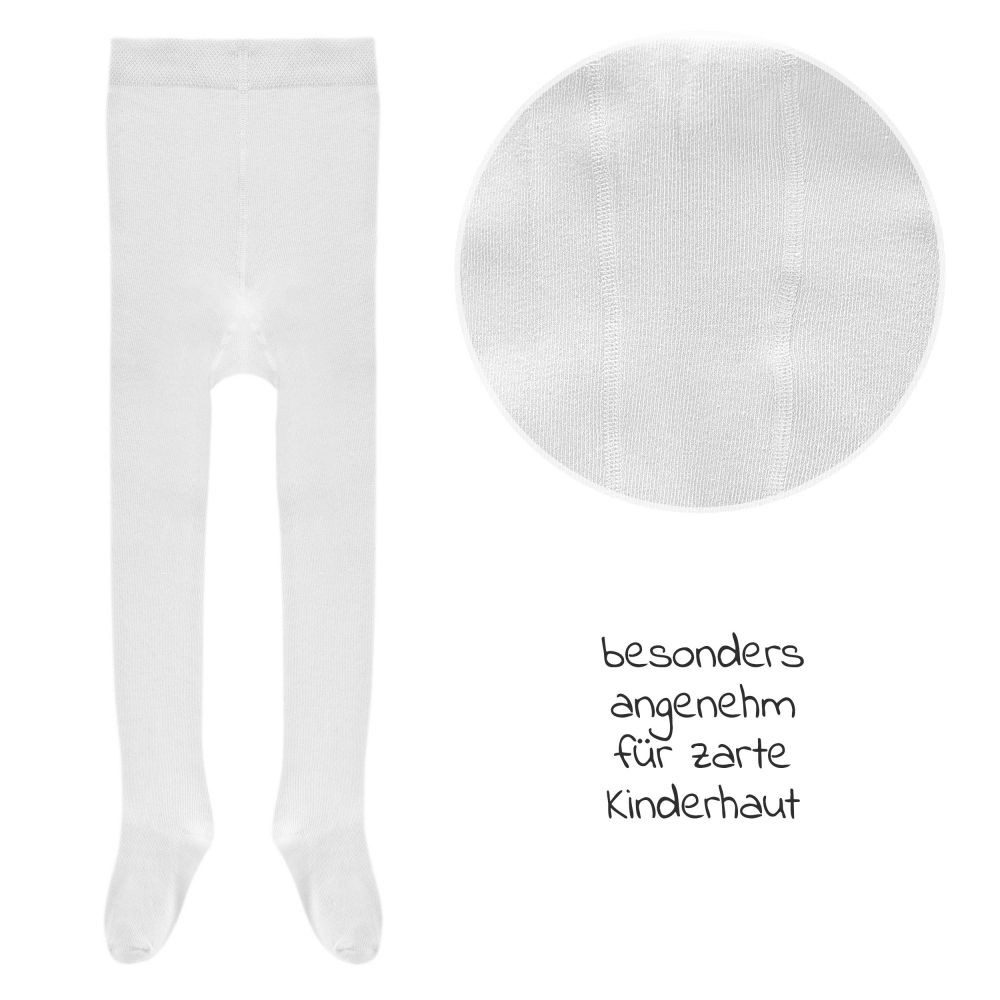 LaLoona Strumpfhose Weiß (Set 2er-Pack) 2er Pack Baby Strumpfhose 2x elastische Babystrumpfhosen Gr. 50/56