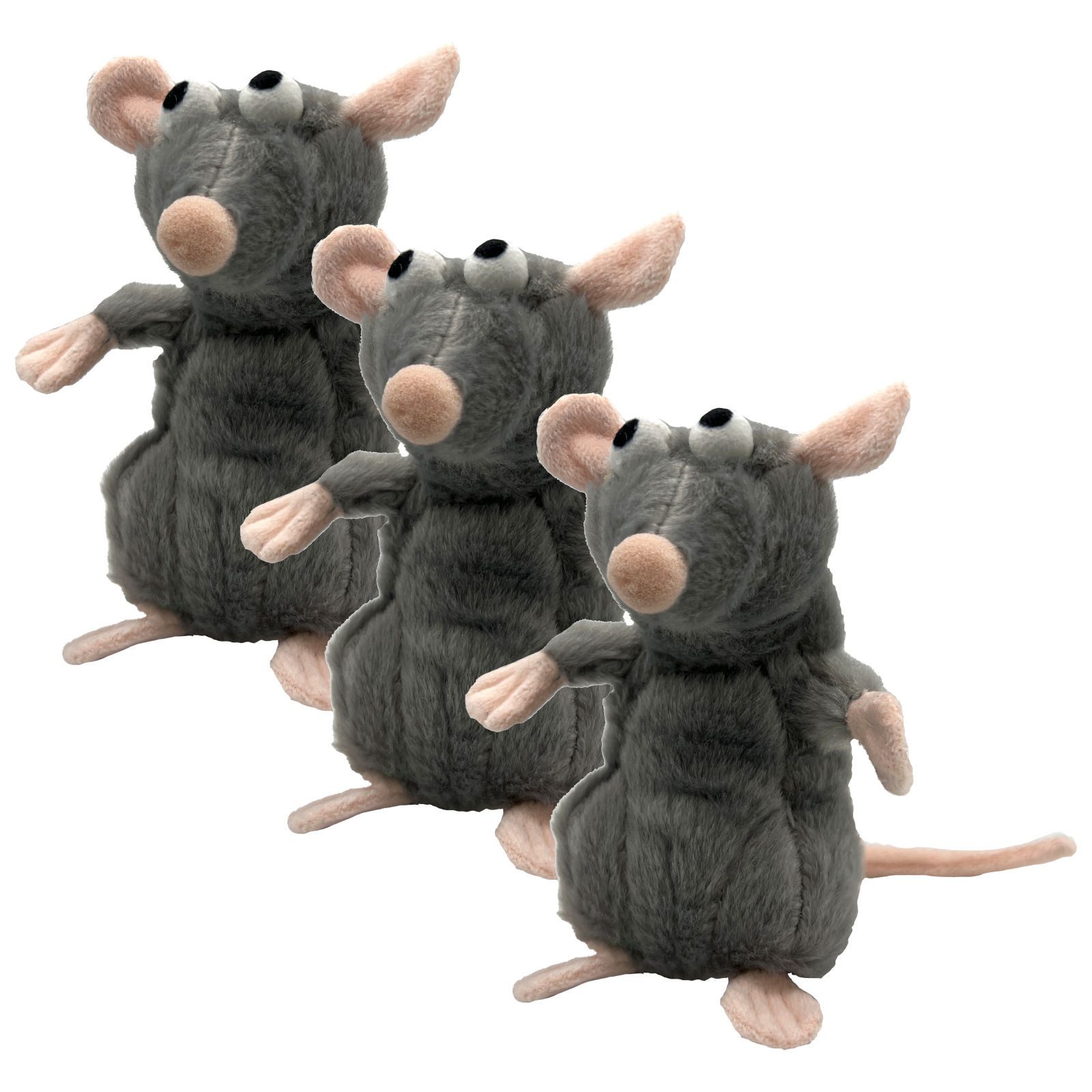 Aumüller Tierkuscheltier Katzenspielzeug Ratte Cedric, 3er Set, Katzenspiel günstig online kaufen