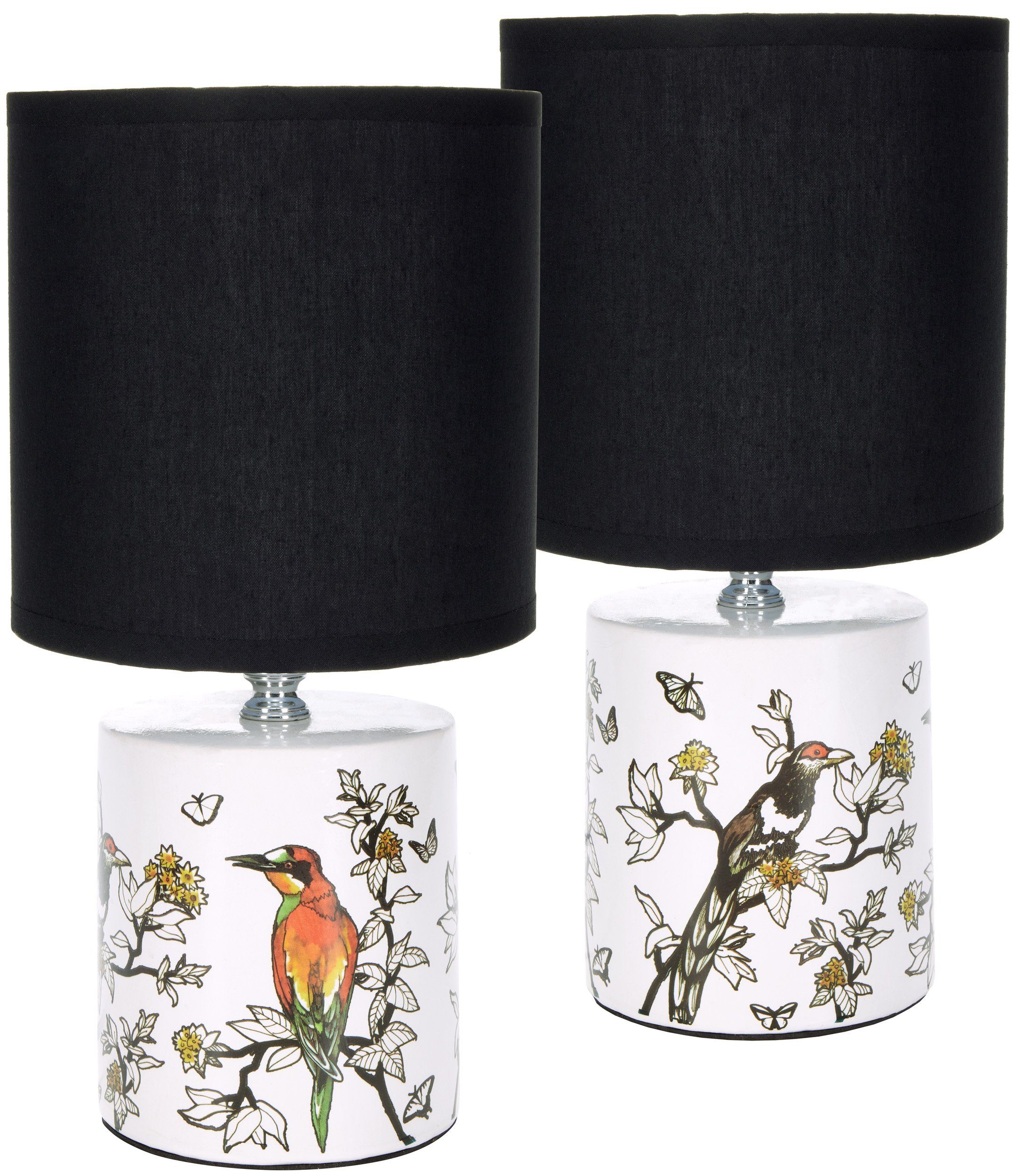 BRUBAKER Nachttischlampe Tischlampe Vogel Design Asiatisch günstig online kaufen