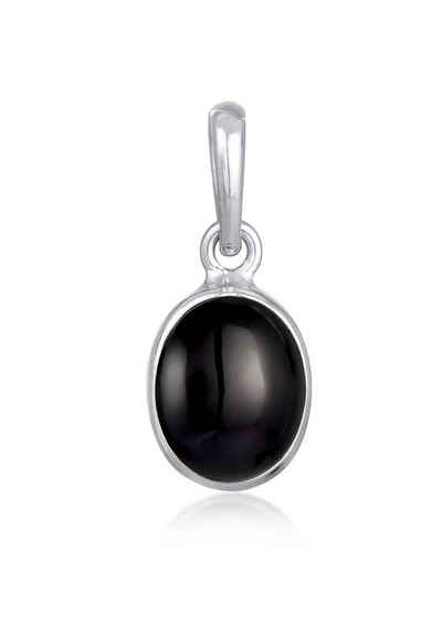 Elli Kettenanhänger Onyx Anhänger Klassisch 925 Silber, Oval