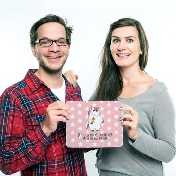 Mr. & Mrs. Panda Mauspad Einhorn Woodstock - Rot Pastell - Geschenk, Mousepad, Büroausstattung (1-St), Rutschfest