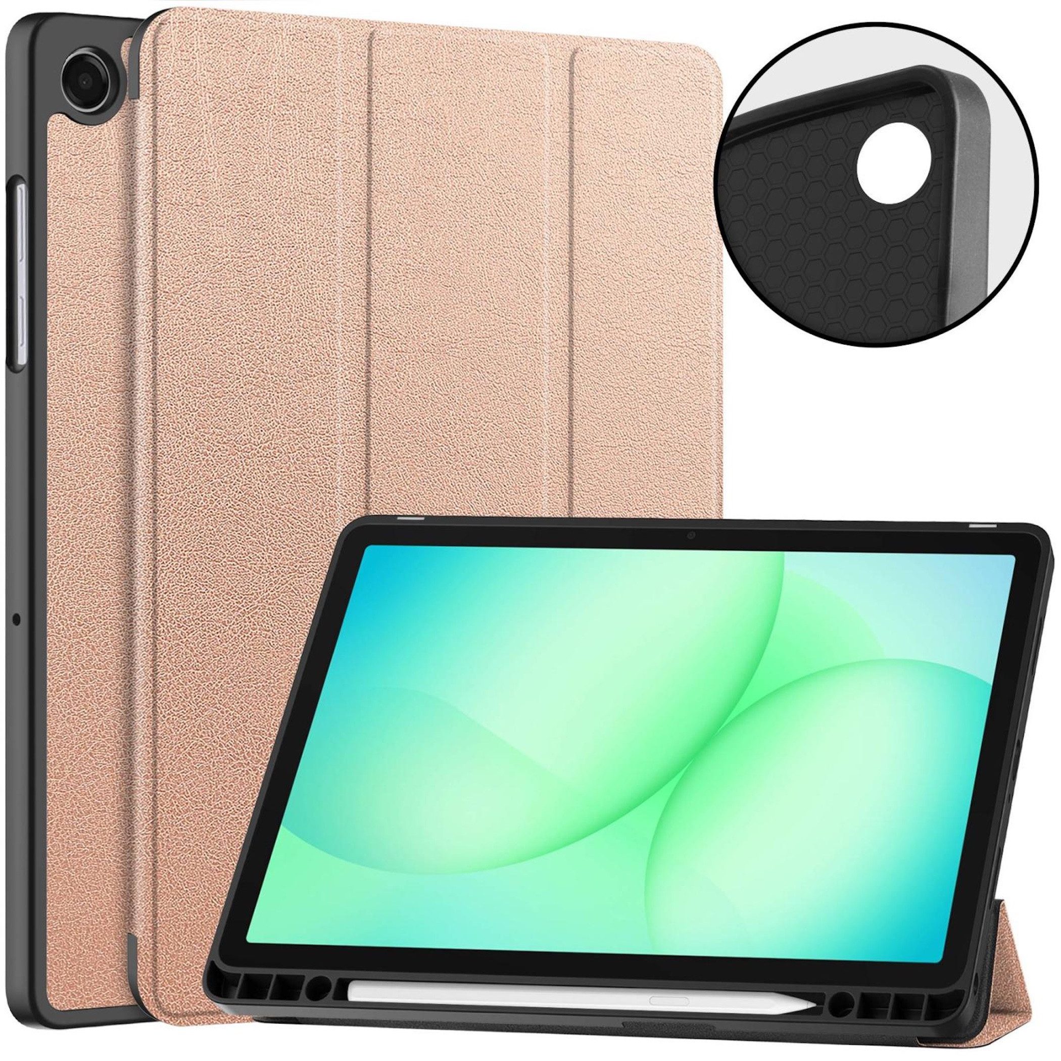 Wigento Tablet-Hülle Tablet Hülle für Samsung Galaxy Tab A11+ A9+ Plus Smart Schutz Cover, 3-Fach Halterung, Kratzfest, Leicht
