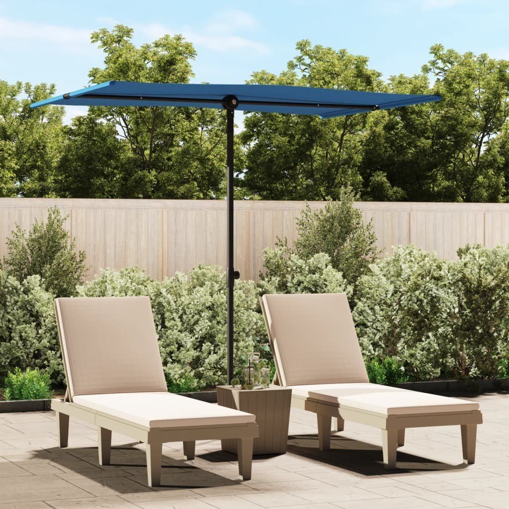 furnicato Sonnenschirm mit Aluminium-Mast 2x1,5 m Azurblau, LxB: 150x200 cm