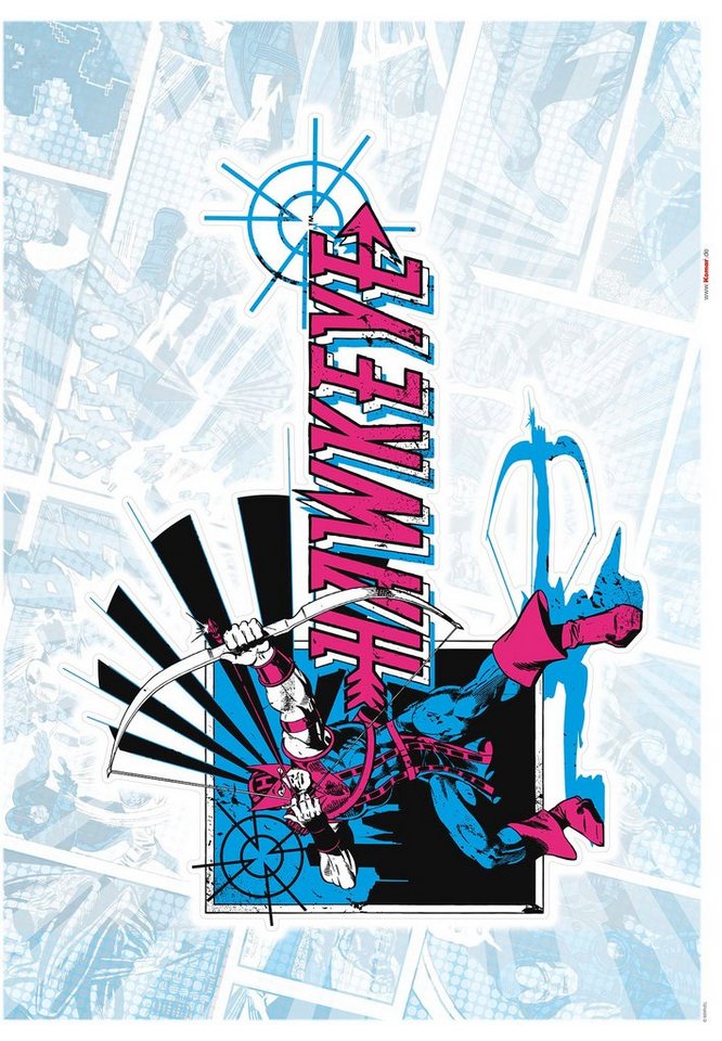 Komar Wandtattoo Hawkeye Comic Classic (1 St), 50x70 cm (Breite x Höhe), selbstklebendes  Wandtattoo