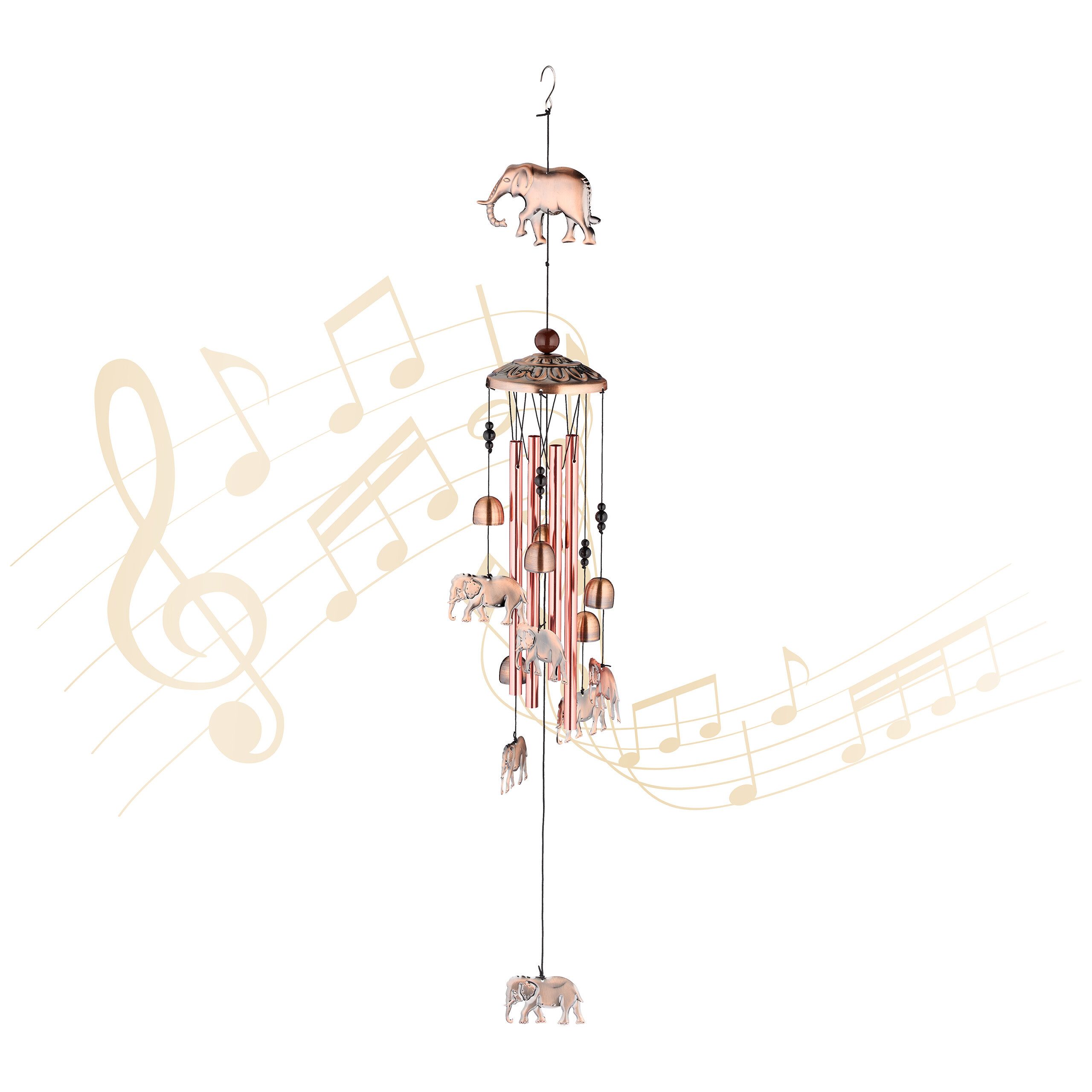 relaxdays Windspiel mit Glocken & Elefante