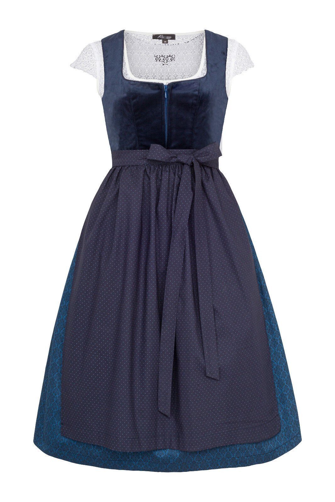 Ramona Lippert Dirndl Samy blau Samtdirndl günstig online kaufen