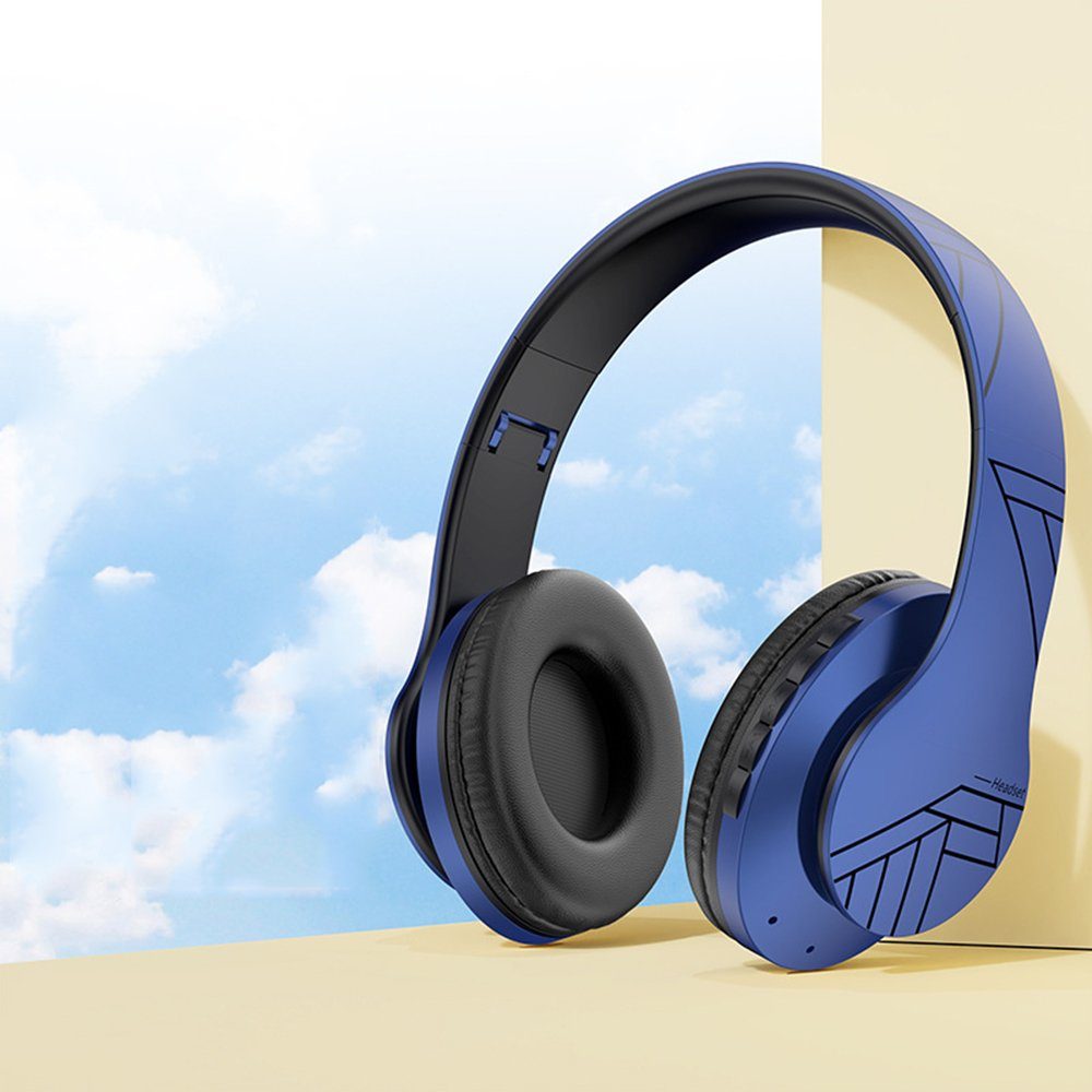 GelldG Bluetooth Over-Ear Kopfhörer, Kabellos Stereo Faltbare Kopfhörer Bluetooth-Kopfhörer blau