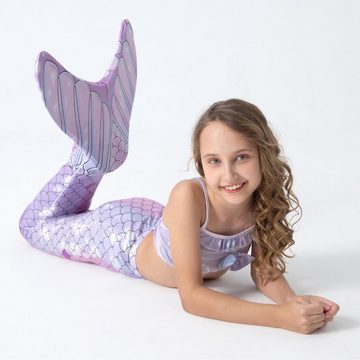 Corimori Monoflosse Meerjungfrauen-Flosse Mermaiding für Mädchen, Merjungfrauen Schwimmflosse mit Bikini Set