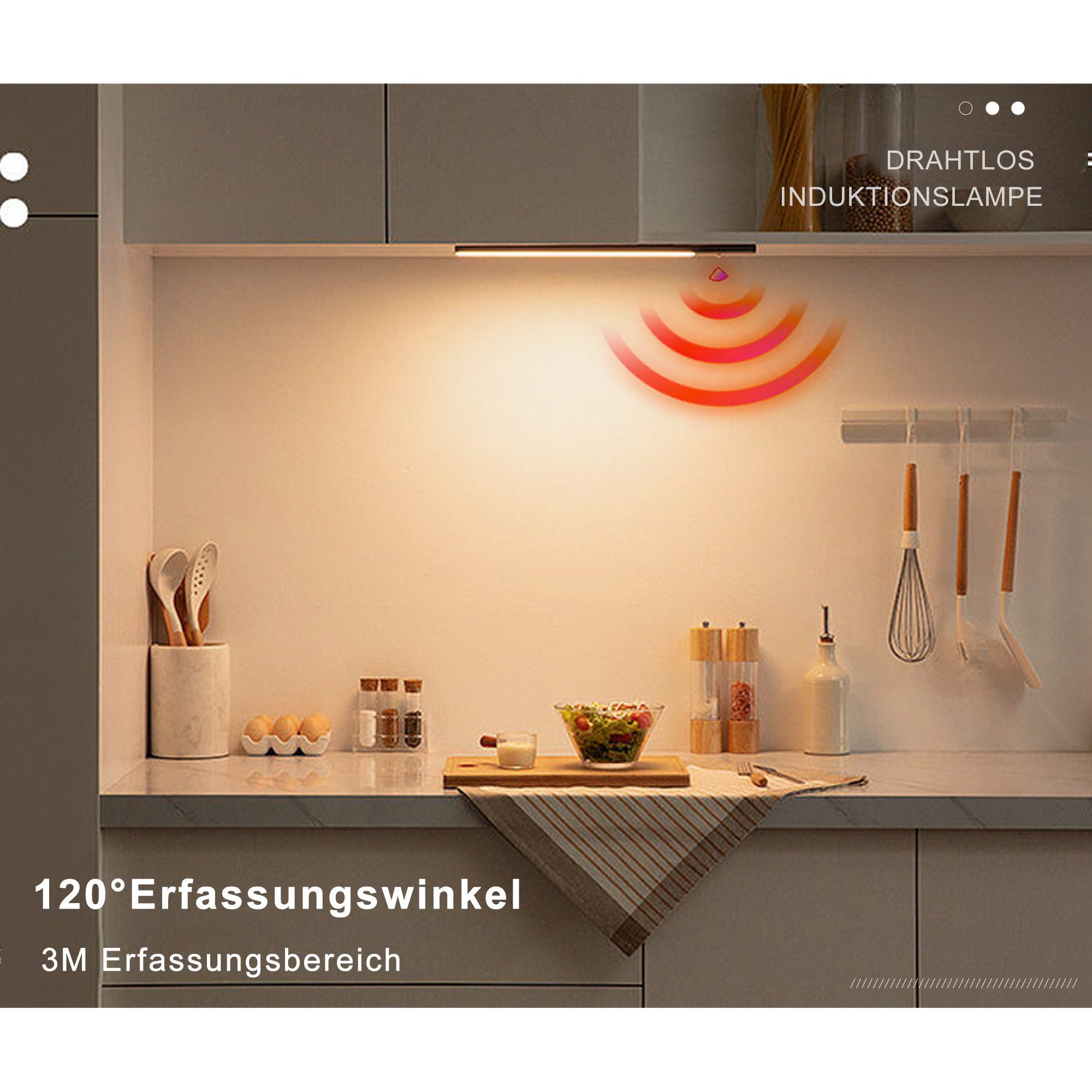 OYLCDI LED Unterbauleuchte LED Lichtleiste Nachtlicht, Wiederaufladbar Treppenlicht, LED festintegriert, Bewegungsmelder, LED Nachttischlampe, USB Wiederaufladbar Schranklicht und Treppenlicht, Kaltes Weiß, Warmes Weiß, Natürliches Weiß, für Treppen, Küche, Wohnzimmer,usw.