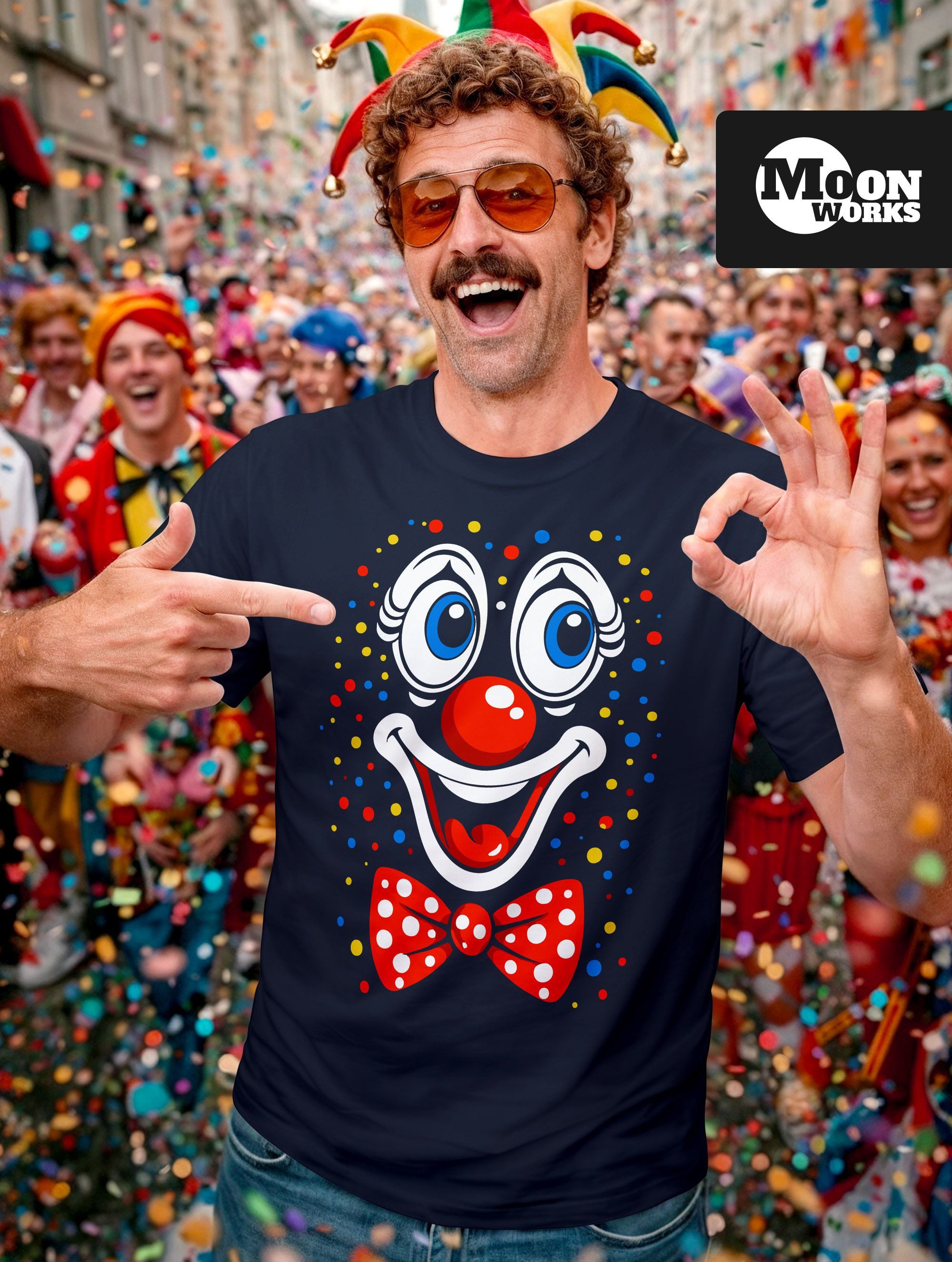 MoonWorks Print-Shirt Herren T-Shirt Fasching Karneval - Clowngesicht -Kost günstig online kaufen