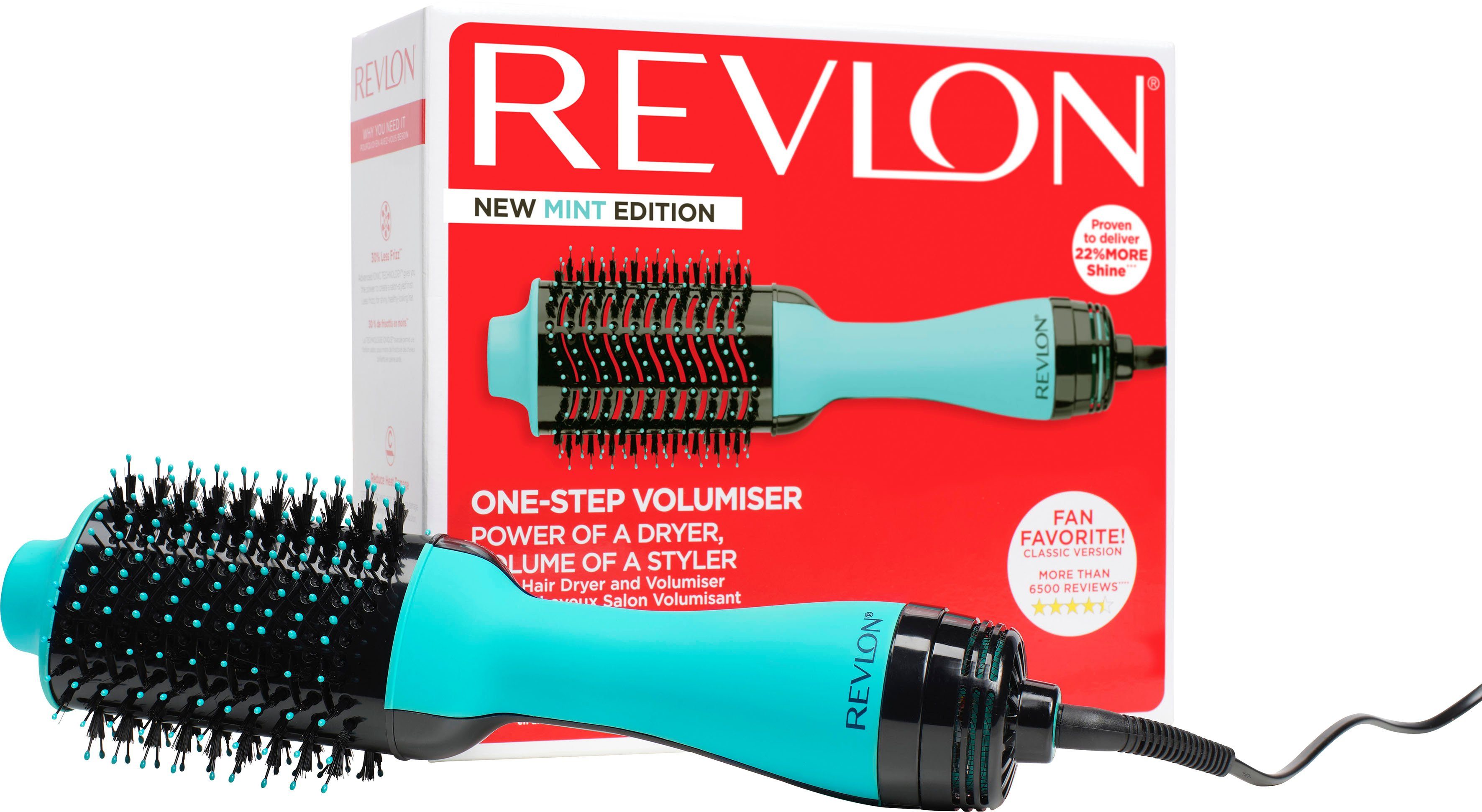 Revlon Warmluftbürste RVDR5222MUKE, Kombination aus leistungsstarkem Haartrockner und Volumenbürste grün